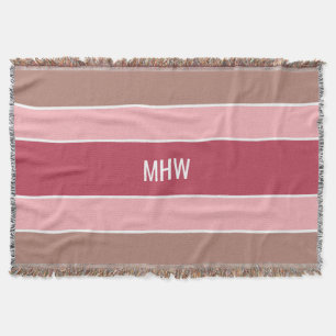 Couverture Stripes Motif personnalisé monogramme jeter couver