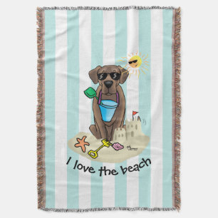 Couverture Summer Beach Chocolat Lab Chien Labrador Retriever