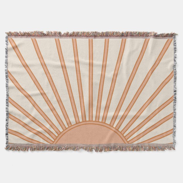 Couverture Sun Sunrise Earth Tones Terracotta Retro Sunshine (Devant)