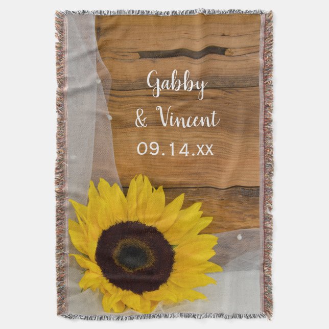 Couverture Sunflower et Voile nuptiale Mariage campagnard Kee (devant Vertical)