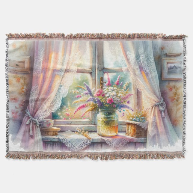 Couverture Sunlit Cottage Window Wildflowers (Devant)