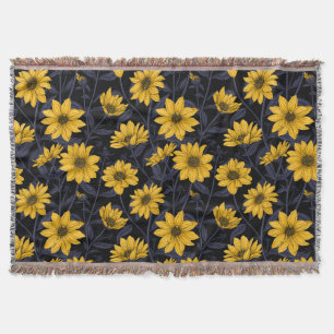 Couverture Sunroot, tournesol sauvage en jaune et bleu