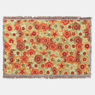 Couverture Super Retro Orange Hippie Fleurs Motif