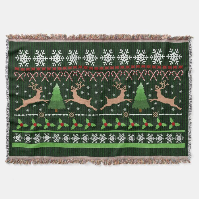 Couverture Sweat de Noël mignon Motif Reindeer de vacances (Devant)
