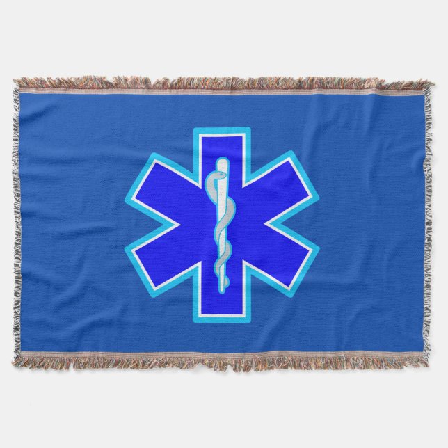 Couverture Symbole de paramédonie de l'étoile de vie EMS Blue (Devant)