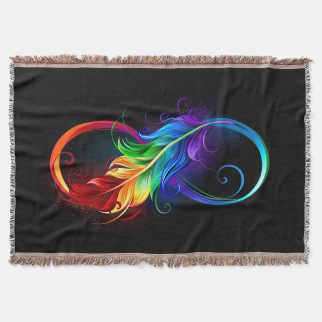 Couverture Symbole d'infini avec plume arc-en-ciel (Devant)