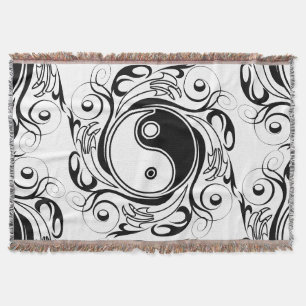 Couverture Symbole Yin & Yang noir et blanc de style tatouage