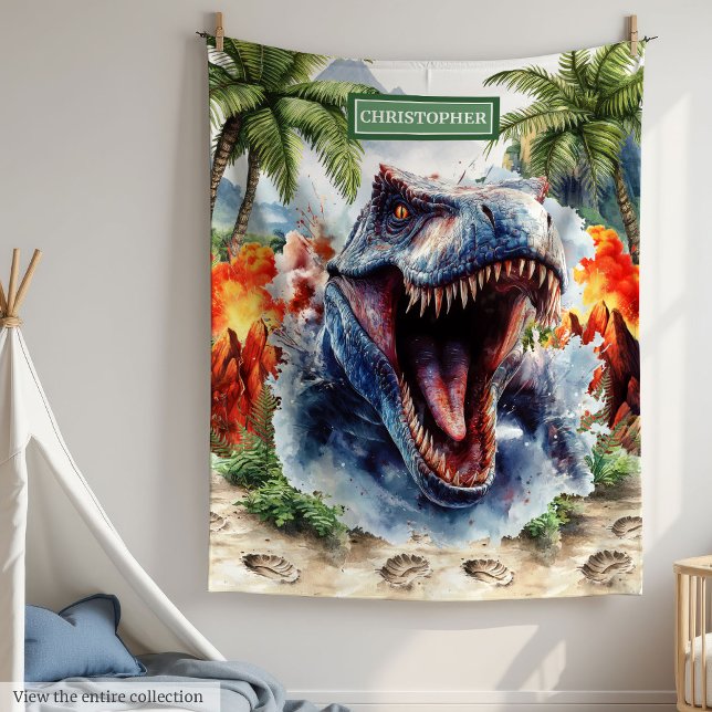 Couverture T-Rex Fierce Nom personnalisé personnal (Fierce T-Rex Blanket Personalized Custom Name)