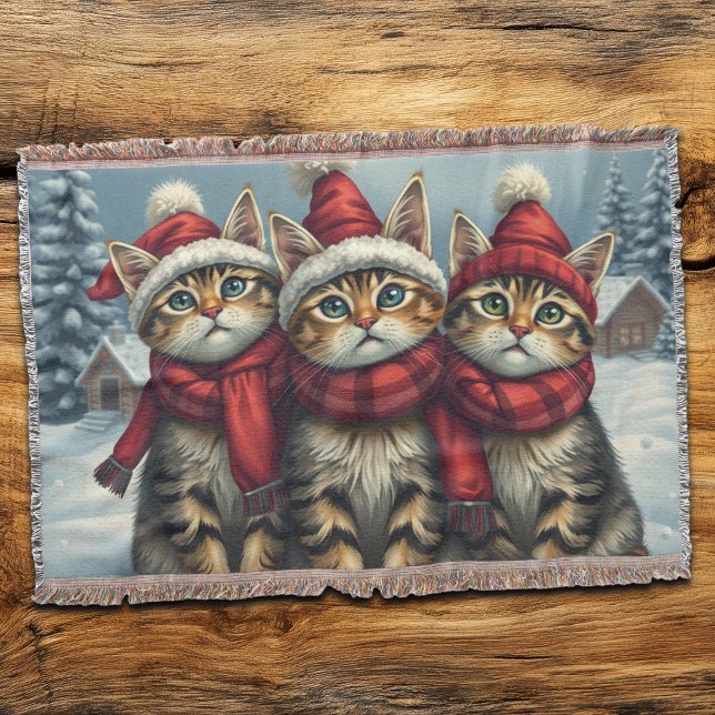 Couverture Tabby Cats en hiver de l'avant-garde et hiver Casq (Créateur téléchargé)