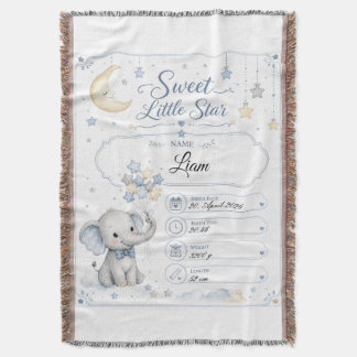 Couverture Tableau de naissance bébé personnalisable avec élé