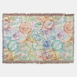 Couverture Tampon de passeport rustique motif voyage (3)