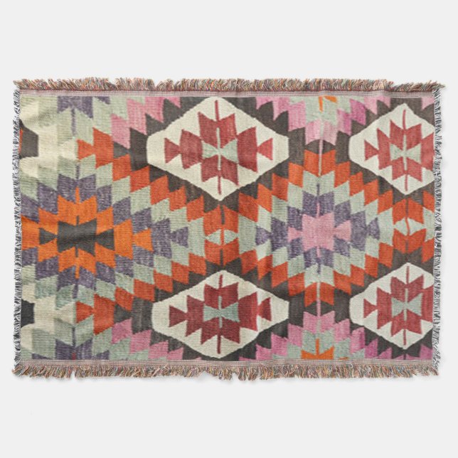 Couverture Tapis oriental persan turc Kilim (Devant)