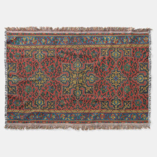 Couverture Tapis Persan Rouge Bleu Classique