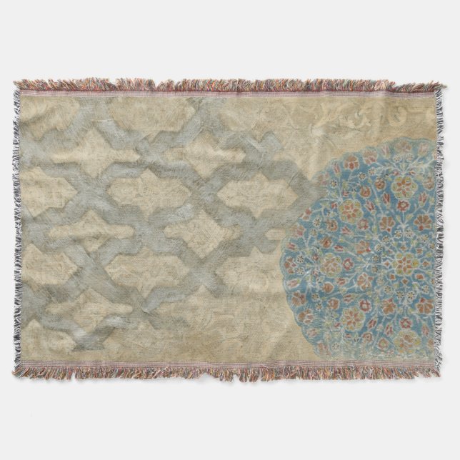 Couverture Tapisserie d'argent décoratif Arrangement floral (Devant)