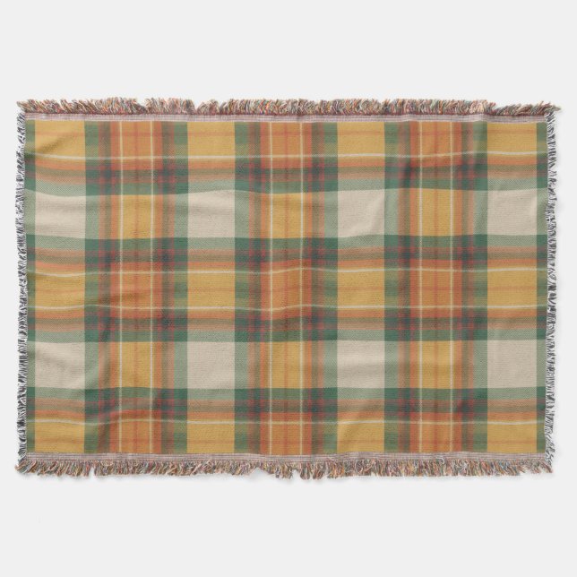 Couverture Tartan à carreaux de la récolte d'automne chaud (Devant)