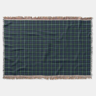 Couverture Tartan de bleu marine et de vert de clan de