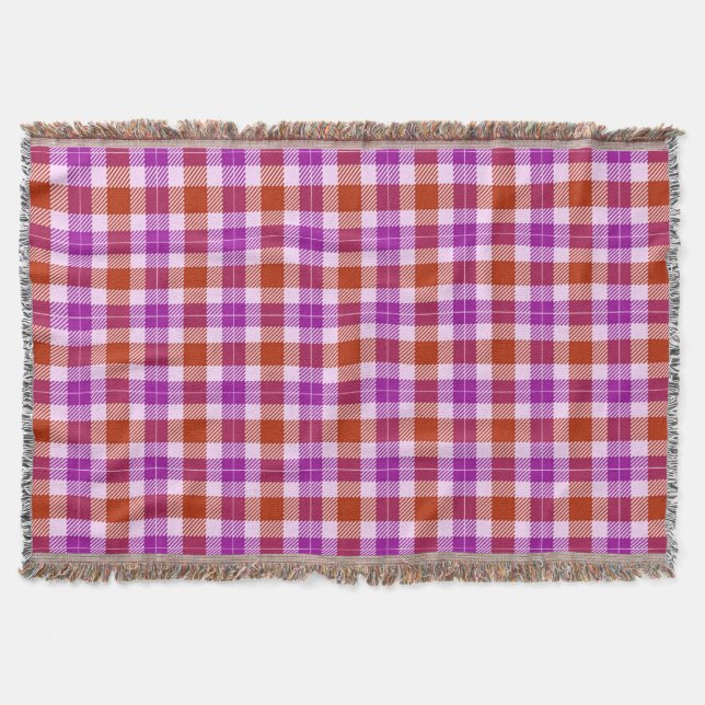Couverture Tartan violet et rouge (Devant)