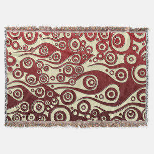 Couverture Tatouage Motif ART - flammes & cercles - verre rou