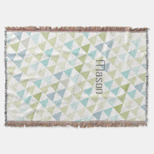 Couverture Teepee Aqua Vert et gris Lune Nuages Lodge Boys