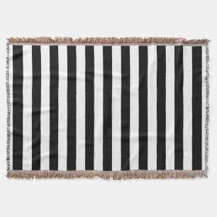 Couverture Tendance à la mode en noir et blanc en bandes hor
