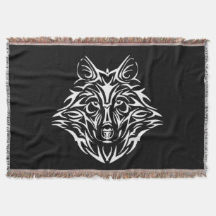 Couverture Tête de loup blanc sur noir
