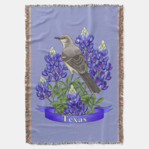 Couverture Texas State Mockingbird & Bluebonnet Flower