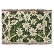 Throw Blanket  Eternal Blossom Wicker Weave Throw