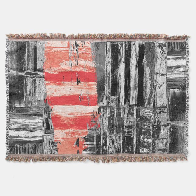 Couverture Throw Blanket – Red Pulse Abstract Design (Devant)