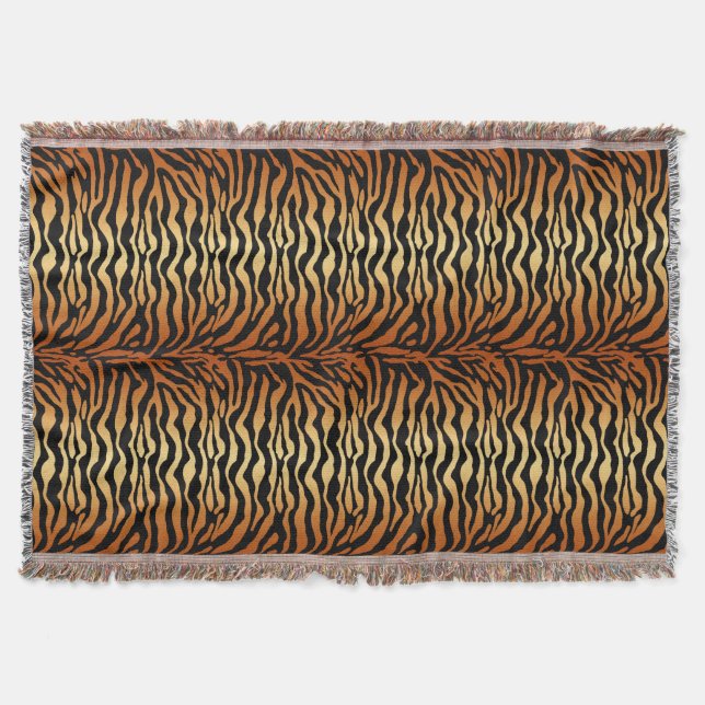 Couverture Tiger Stripes Poster de animal, Ambre, Noir et Tan (Devant)
