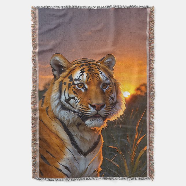 Couverture Tigre au coucher du soleil (devant Vertical)