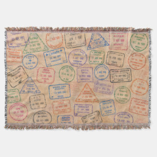 Couverture Timbres de passeport vintage Éphemère de voyage co