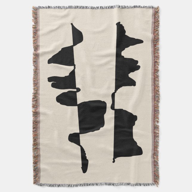 Couverture Tissée Art Abstrait Dual Face (devant Vertical)
