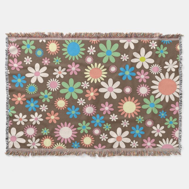 Couverture tissée de jet "d'enfant de fleur" (Devant)