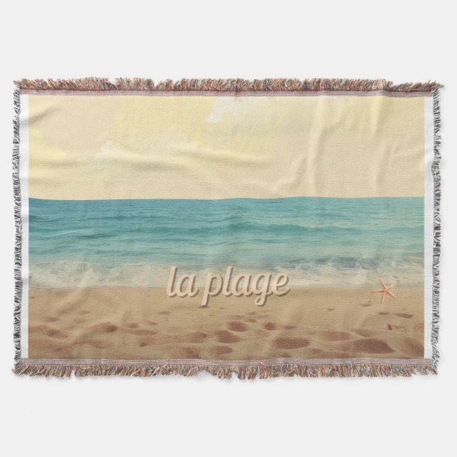 Couverture Tissée Plage Tropicale (Devant)