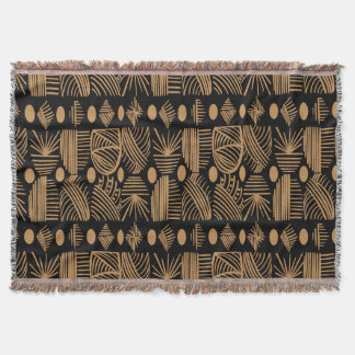 Couverture Tissu de moisissure tribale des Caraïbes : Noir, O