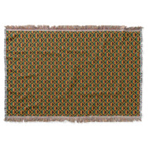 Tissu Kente vertical noir, vert, rouge, jaune