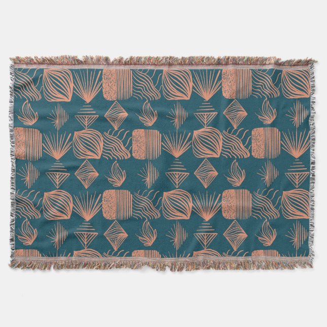 Couverture Tissu Tribal Gras des Caraïbes : Turquoise, Jeu de (Devant)