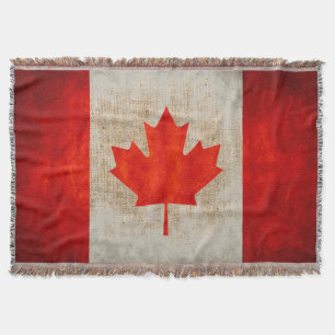 Couverture Toile de jute grunge vintage de drapeau du Canada