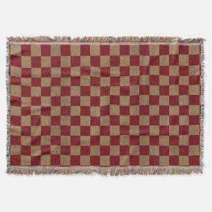 Couverture Toile de jute rouge foncé et bronzage de pays de