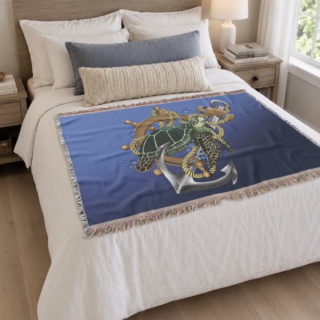 Couverture Tortue de mer bleu vert (Créateur téléchargé)