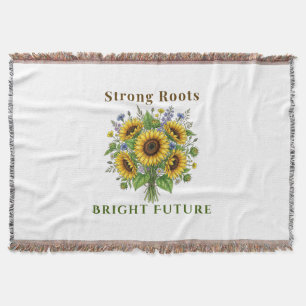 Couverture Tournesols en fleurs Art botanique floral Cadeau