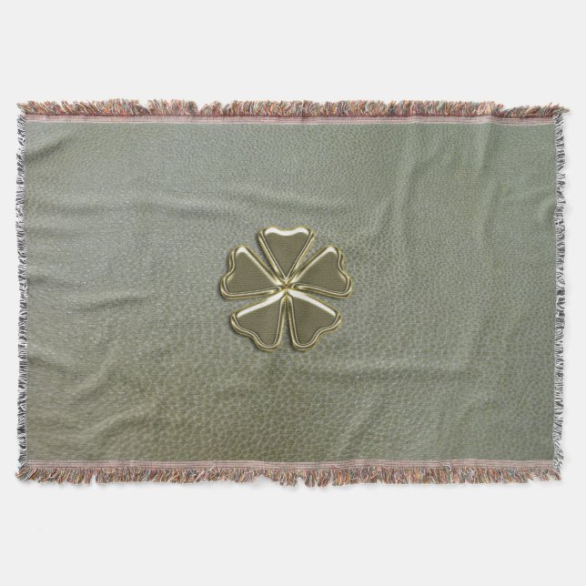 Couverture Trèfle élégant Saint-Patrick,Cuir Vert (Devant)