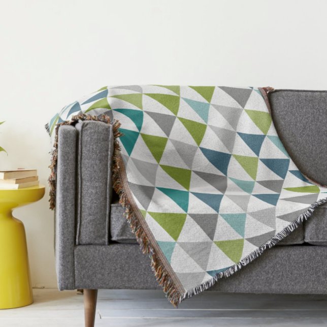 Couverture Triangle géométrique Marine Green Grey Moderne Abs (Créateur téléchargé)
