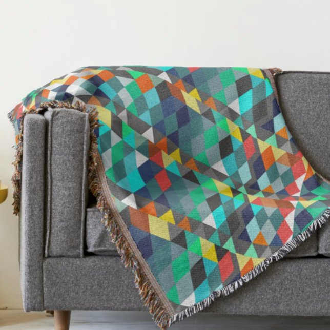 Couverture Triangle géométrique Mint Aqua Coral Moderne Abstr (Créateur téléchargé)