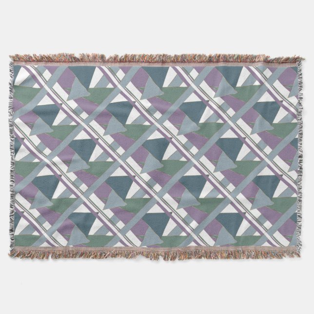 Couverture Triangle géométrique Motif bleu violet vert (Devant)