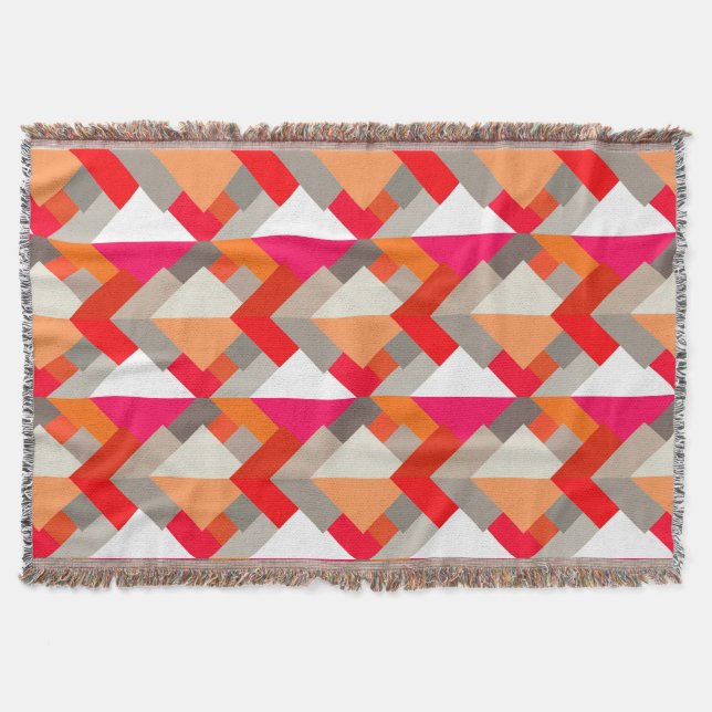Couverture Triangles Abstraits modernes, Orange, Fuchsia et G (Devant)
