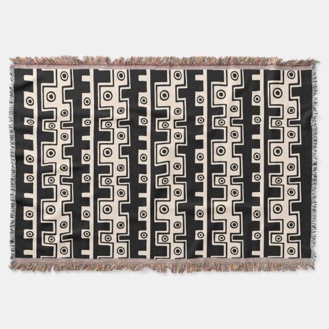 Couverture Tribal Style II - Noir sur crème (Devant)
