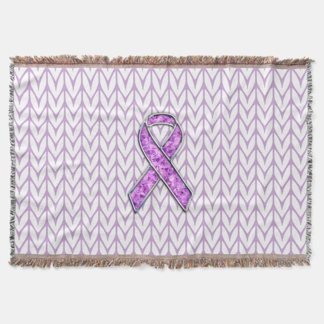 Couverture Tricot de sensibilisation au ruban rose cristal (Devant)