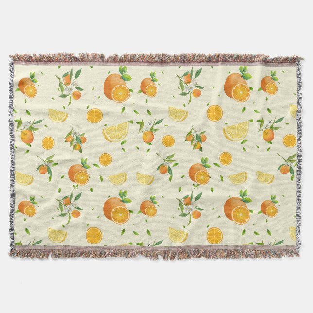 Couverture Tropical Citrus SUMMER Orange lemon Slice (Devant)