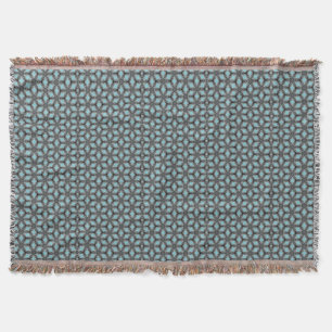 Couverture Turqouise Gris Motif Moderne